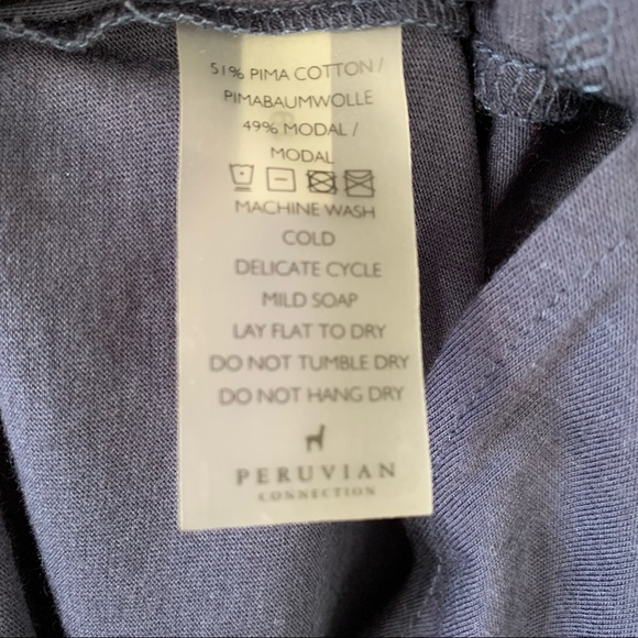 NEW Peruvian Connection Jersey Knit Button-Down Shirt Navy M - Picture 6 of 6